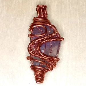 Amethyst Stone / Copper Pendant